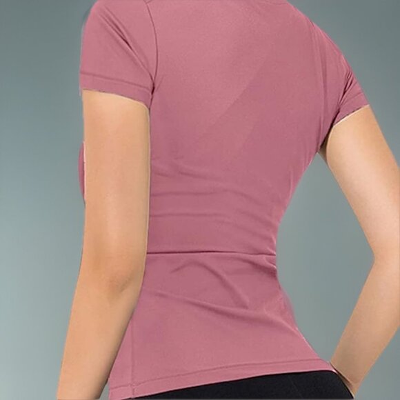 Lot of 2 Loovoo Workout Athletic Compression Dry Fit Yoga Gym Basic Tops ~ Small - Picture 3 of 10